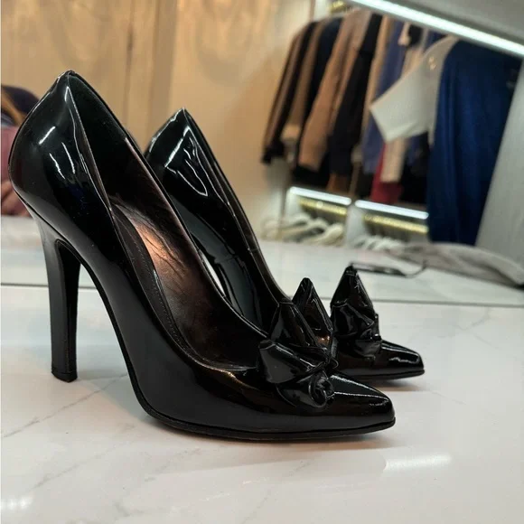 💯 Authentic Roberto Cavalli Black Patent Leather Shoes. Size 7. - Picture 3 of 7